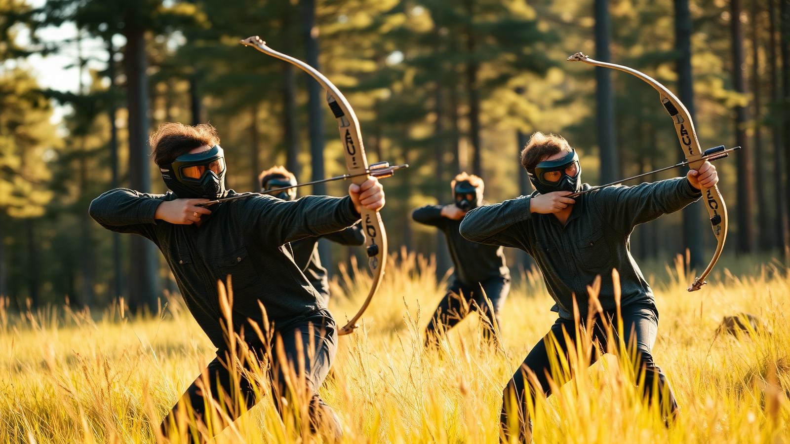 Archery Tag -peliä metsässä
